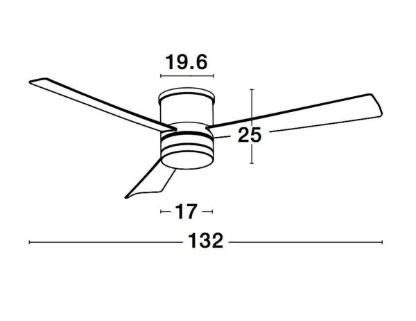 LED Deckenlampe mit Ventilator Ø 132 cm Weiß Glas Metall