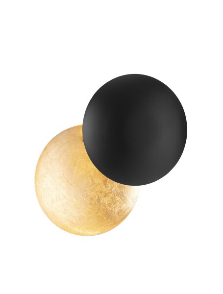 LED Wandlampe 20 cm breit in Gold Schwarz warmweiß RILEY