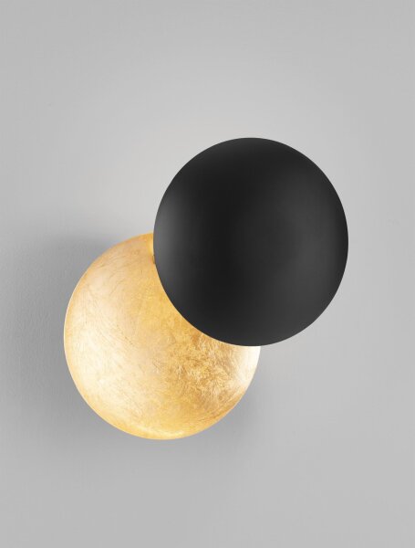 LED Wandlampe 20 cm breit in Gold Schwarz warmweiß RILEY