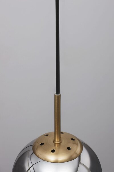 Pendelleuchte E27 Ø 15 cm Schwarz in Grau Gold Retro