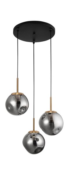 Hängelampe Retro in Schwarz Grau Gold 40 cm breit E27