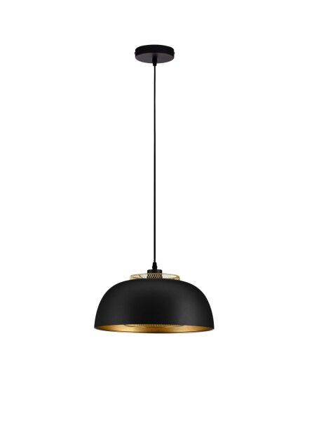 Pendelleuchte E27 Ø 35 cm in Schwarz Gold höhenverstellbar