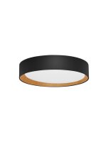 LED Deckenlampe Schwarz Natur &Oslash; 35 cm dimmbar Holz...