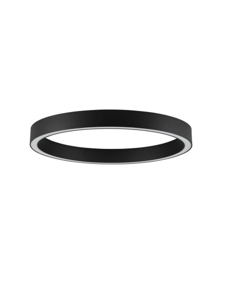 LED Deckenleuchte Schwarz 80 cm lang dimmbar Ring warmweiß