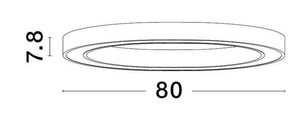 LED Deckenlampe Weiß 80 cm lang dimmbar Ring warmweiß flach