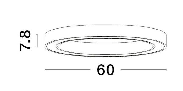 LED Deckenlampe 60 cm lang Schwarz dimmbar Ring warmweiß