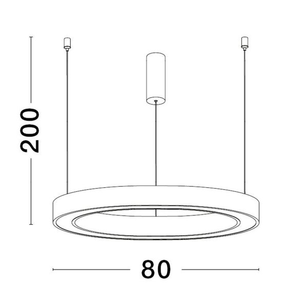LED Kronleuchter Ø 80 cm dimmbar in Bronze höhenverstellbar