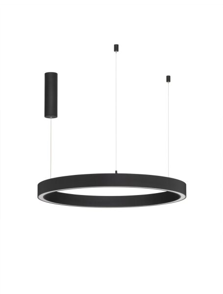 LED Hängeleuchte Schwarz Ø 80 cm dimmbar Ring warmweiß