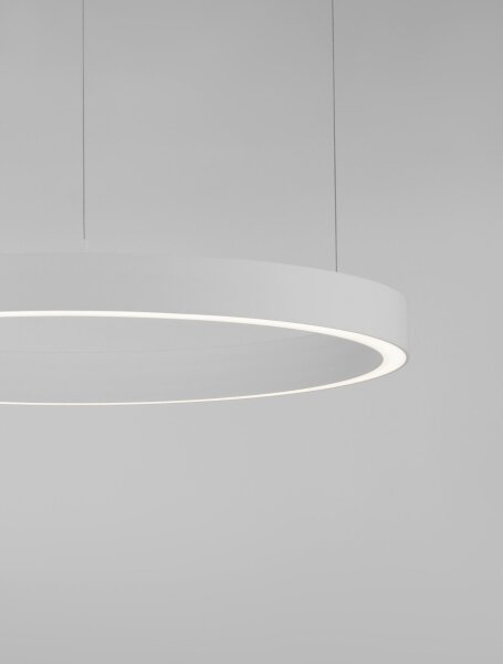 Runder LED Kronleuchter Ø 80 cm Weiß dimmbar Ring warmweiß