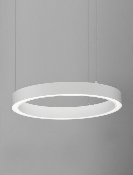 Moderner LED Kronleuchter Ø 60 cm dimmbar Weiß Ring warmweiß