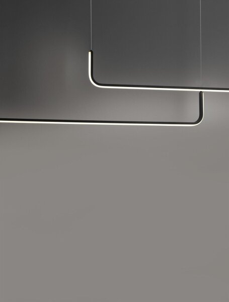 LED Hängeleuchte Schwarz 150 cm lang dimmbar 2 flammig RONAN