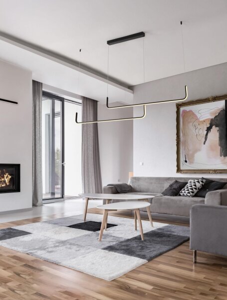 LED Hängeleuchte Schwarz 150 cm lang dimmbar 2 flammig RONAN
