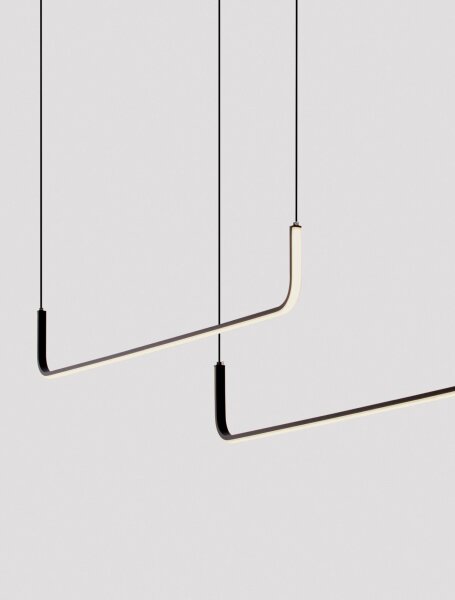 LED Pendelleuchte Schwarz 165 cm lang dimmbar 2 flammig