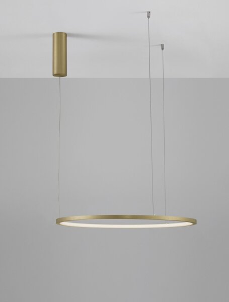 Runder LED Kronleuchter in Gold Ø 60 cm dimmbar Ring Modern