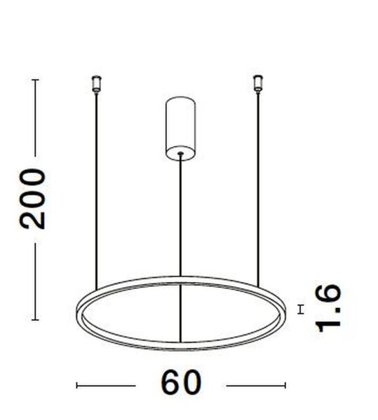 Runder LED Kronleuchter in Gold Ø 60 cm dimmbar Ring Modern