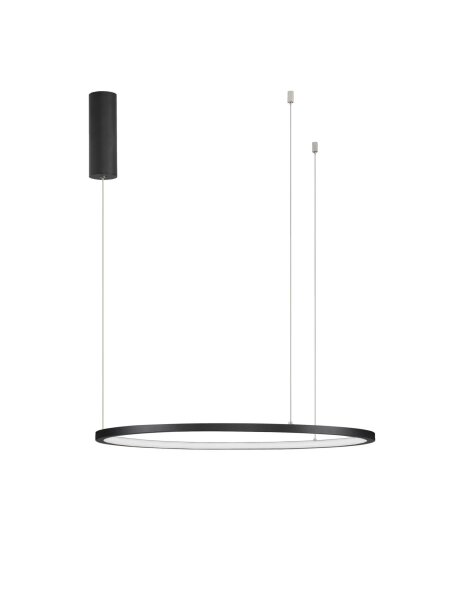 Runde LED Pendelleuchte Schwarz Ø 60 cm dimmbar Ring ROSCOE