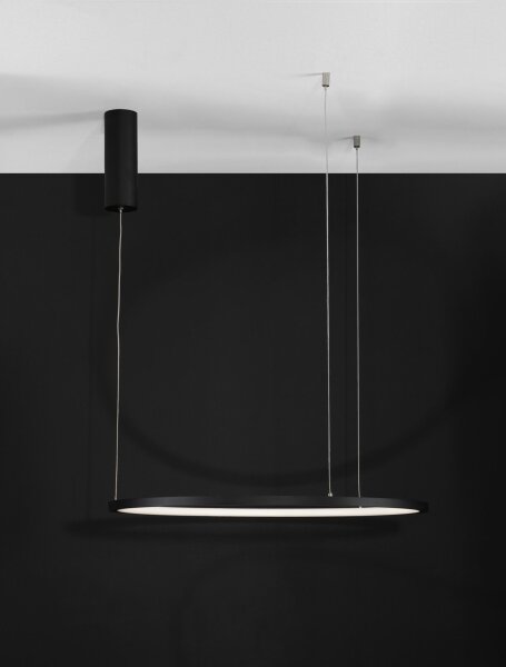 Runde LED Pendelleuchte Schwarz Ø 60 cm dimmbar Ring ROSCOE