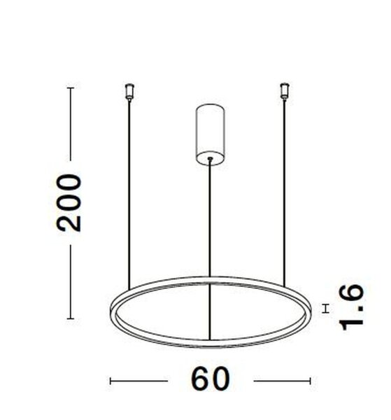 Runde LED Pendelleuchte Schwarz Ø 60 cm dimmbar Ring ROSCOE