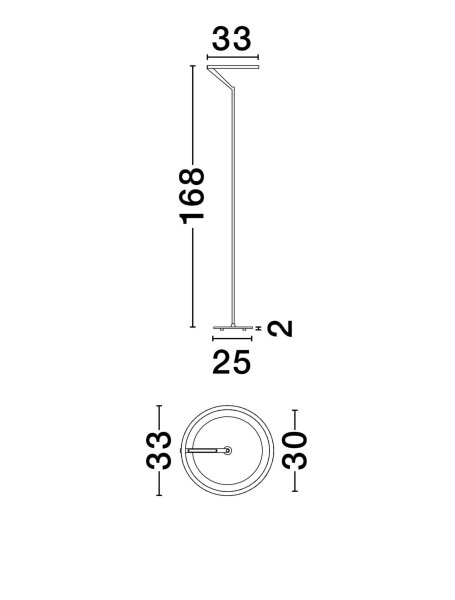 LED Stehleuchte in Nickel 168 cm Touch Dimmer Design AMITY