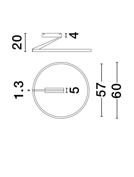 LED Deckenleuchte Ring Ø 60 cm Schwarz dimmbar Up Down CCT