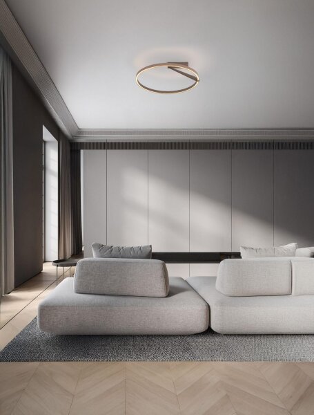 LED Deckenleuchte Braun Ring Ø 60 cm dimmbar Up Down CCT