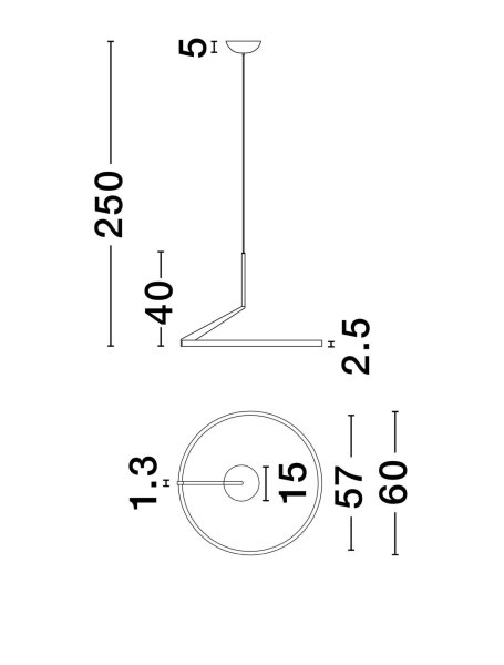 LED Kronleuchter Ring Ø 60 cm Schwarz dimmbar Up Down Design