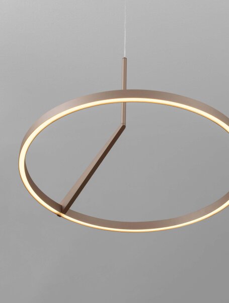 LED Hängelampe Ring Ø 60 cm Braun dimmbar höhenverstellbar