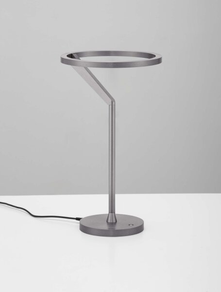 LED Tischlampe in Nickel 38 cm Touch Dimmer Farbwechsel