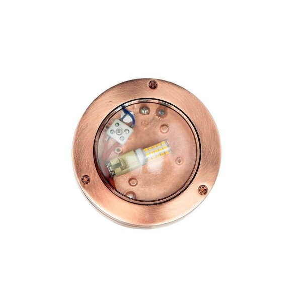 Lampe dextérieur ronde en cuivre en laiton G9 Ø14cm