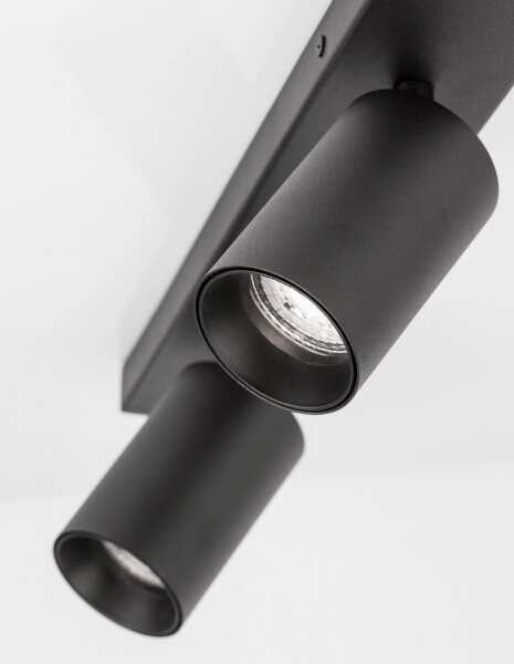 Deckenstrahler GU10 35 cm lang Schwarz schwenkbar 2 flammig