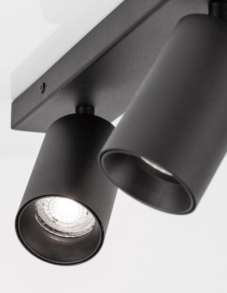 Deckenstrahler GU10 35 cm lang Schwarz schwenkbar 2 flammig