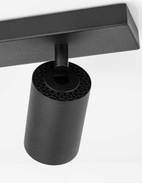 Deckenstrahler GU10 35 cm lang Schwarz schwenkbar 2 flammig