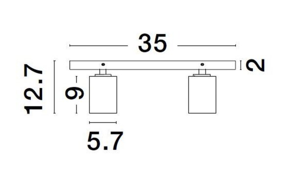 Spotleuchte Weiß 35 cm lang GU10 schwenkbar 2 flammig SALLIS