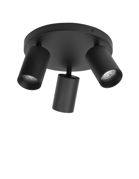 Spotleuchte GU10 Ø 22 cm Schwarz schwenkbar 3 flammig