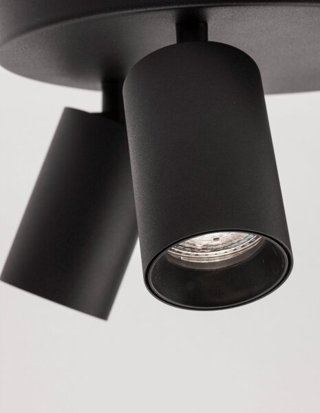 Spotleuchte GU10 Ø 22 cm Schwarz schwenkbar 3 flammig