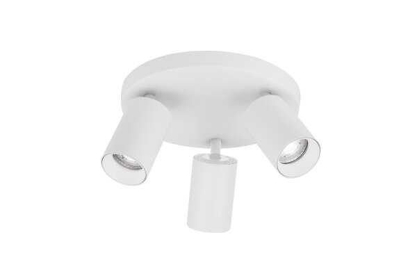 Deckenlampe Weiß Ø 22 cm GU10 schwenkbar 3 flammig Aluminium