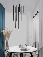 LED Hängelampe 50 cm breit Schwarz dimmbar...