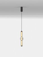 LED Pendelleuchte schmal Ø 12 cm Schwarz dimmbar...