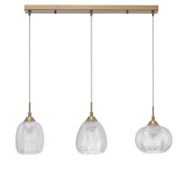 H&auml;ngelampe Vintage in Gold 76 cm lang E27 Klarglas...