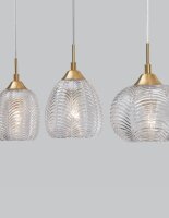 Hängelampe Vintage in Gold 76 cm lang E27 Klarglas...