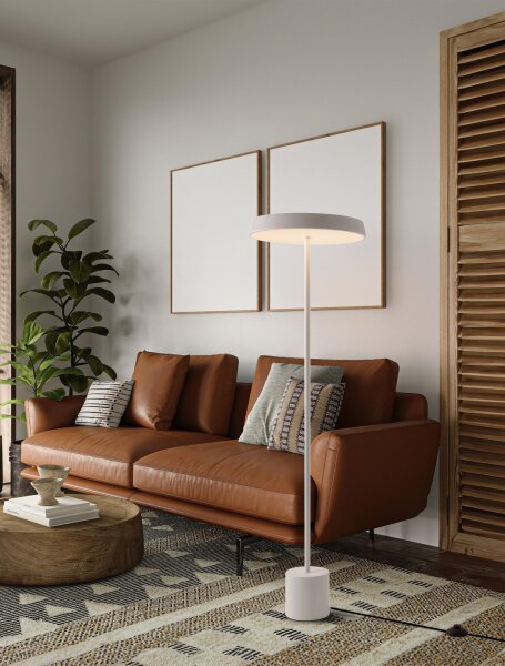 LED Stehleuchte Weiß 136 cm warmweiß SHASTA Aluminium Modern
