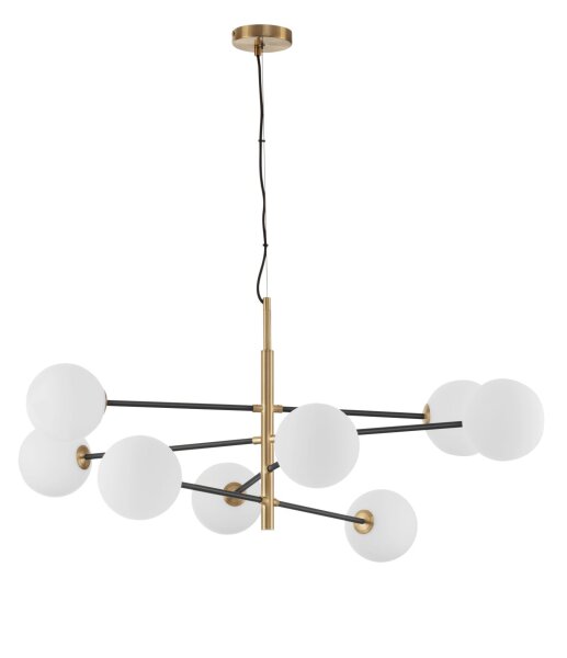 Hängeleuchte in Weiß Schwarz Gold 120 x 103 cm G9 Kugel