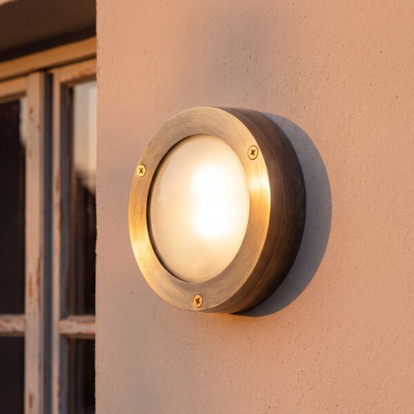 Lampe dextérieur ronde en laiton mur maison terrasse