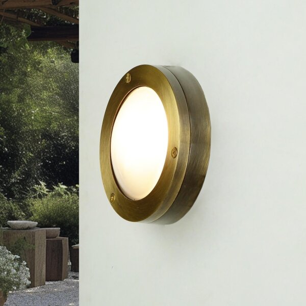 Lampe dextérieur ronde en laiton mur maison terrasse