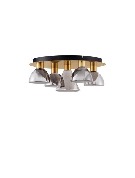 LED Deckenlampe rund Ø 57 cm in Gold Schwarz dimmbar SIDNEY