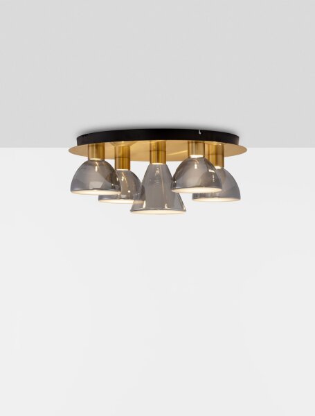 LED Deckenlampe rund Ø 57 cm in Gold Schwarz dimmbar SIDNEY