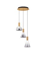 LED Pendelleuchte in Gold Schwarz 43 cm breit dimmbar Modern