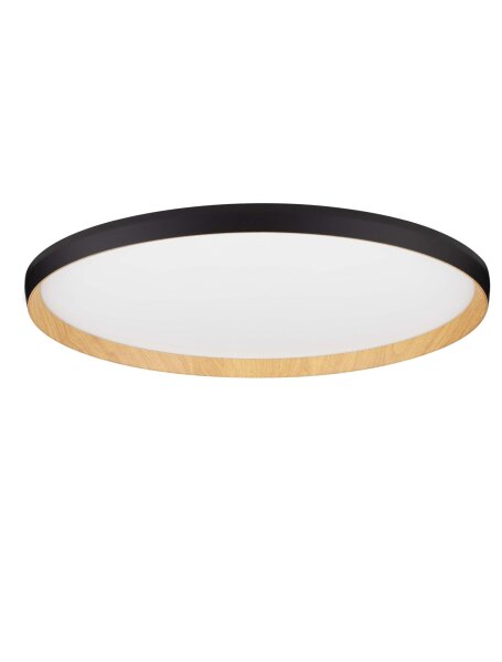 LED Deckenlampe rund Ø 60 cm Schwarz dimmbar Holz SIMONE