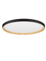 LED Deckenlampe rund &Oslash; 60 cm Schwarz dimmbar Holz...