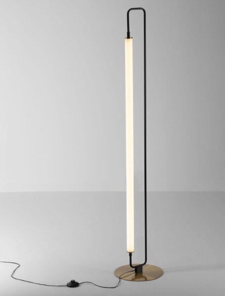 LED Stehlampe 150 cm in Weiß Schwarz Gold warmweiß SLOAN